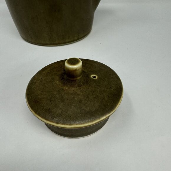 1950s Palshus Frode Bahnsen Danish Pottery Teapot Set Green Signed DLS 1186 - Picture 9 of 16